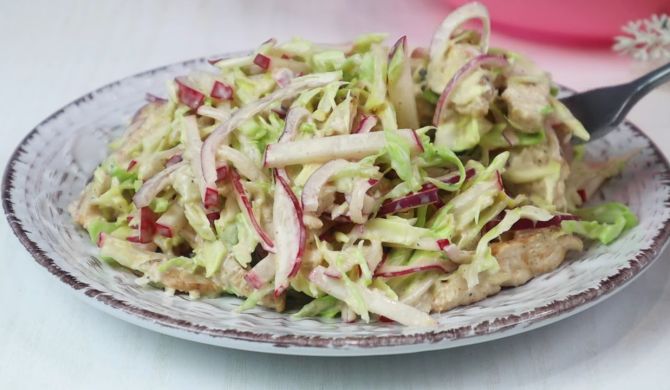 Салат с капустой и курицей рецепт
