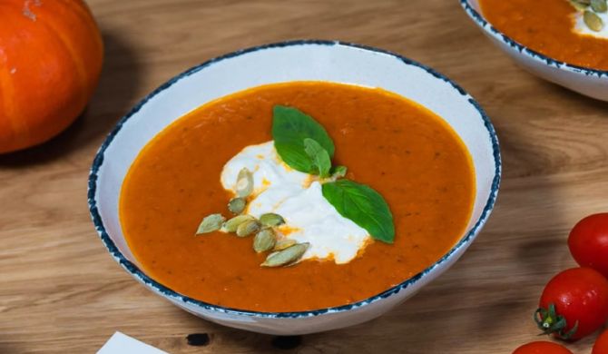 Тыквенный суп-пюре с помидорами рецепт