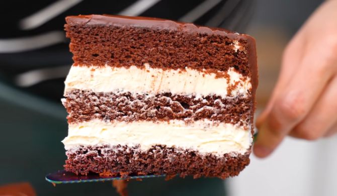 Шоколадный торт с кремом пломбир рецепт