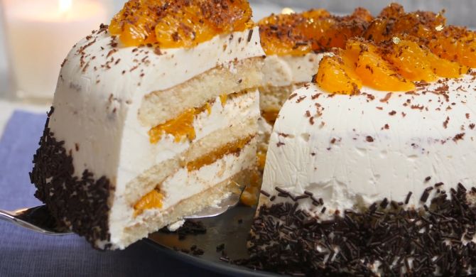 Мандариновый торт с крем-муссом из сливок рецепт